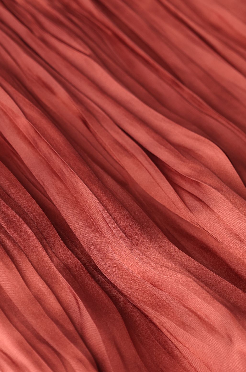 Maxi-Rock mit Falten - rostbraun