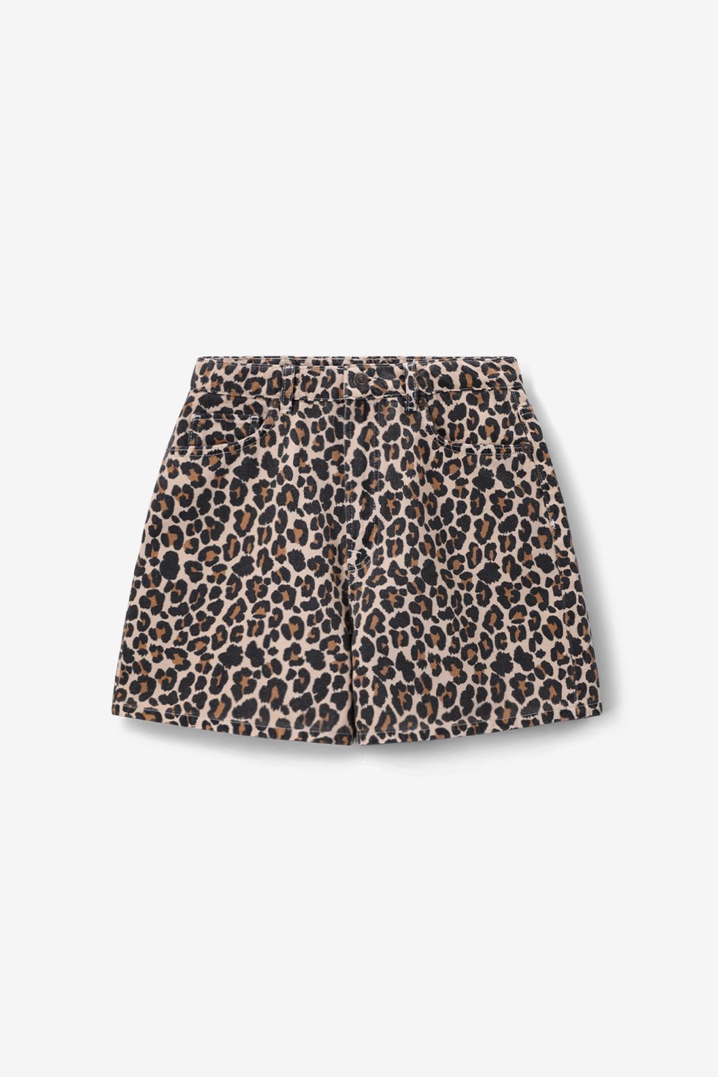 Bruine short met leopard print