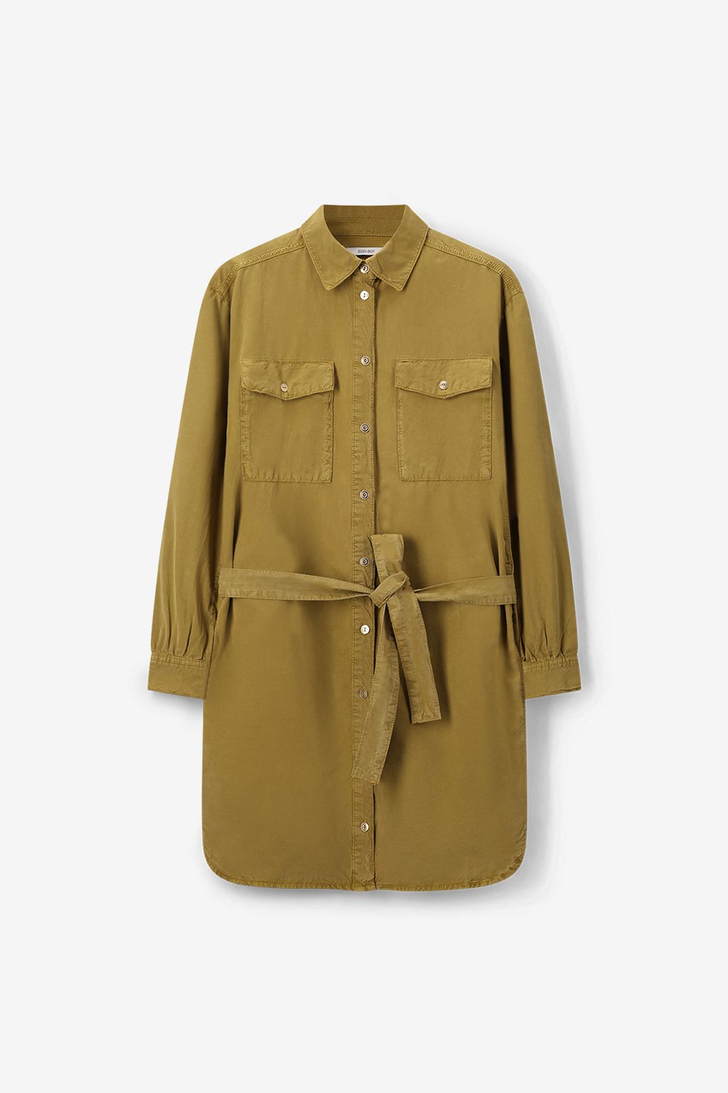 Midi-Kleid mit Gürtel - hellgrün