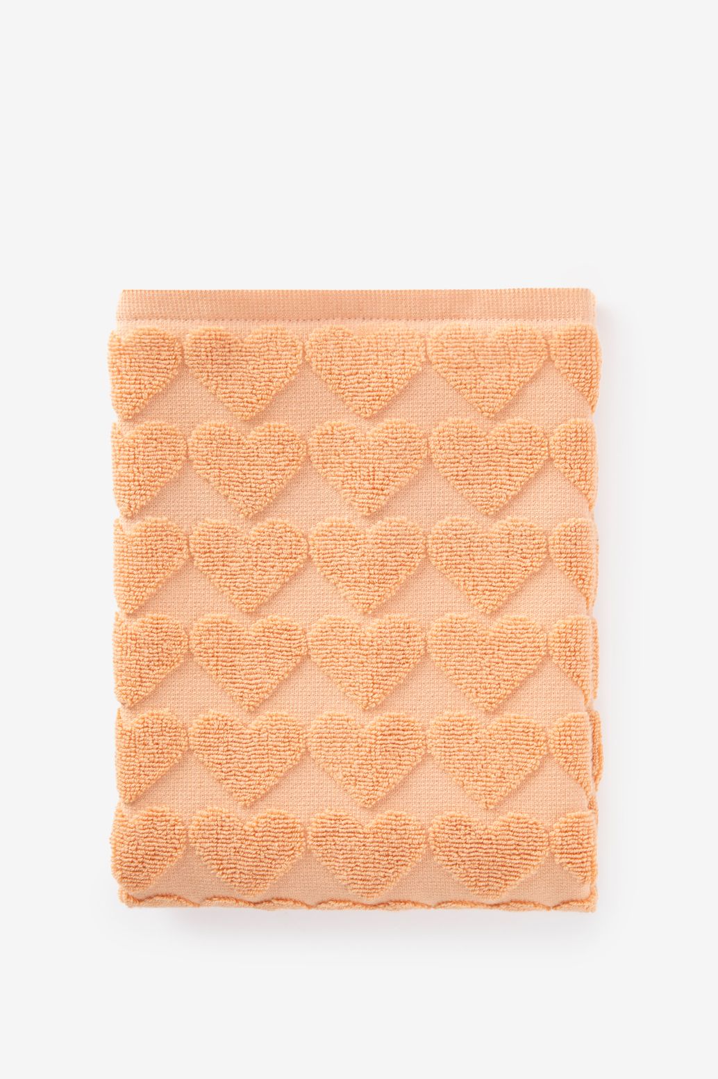 Serviette avec imprimé cœurs - orange clair