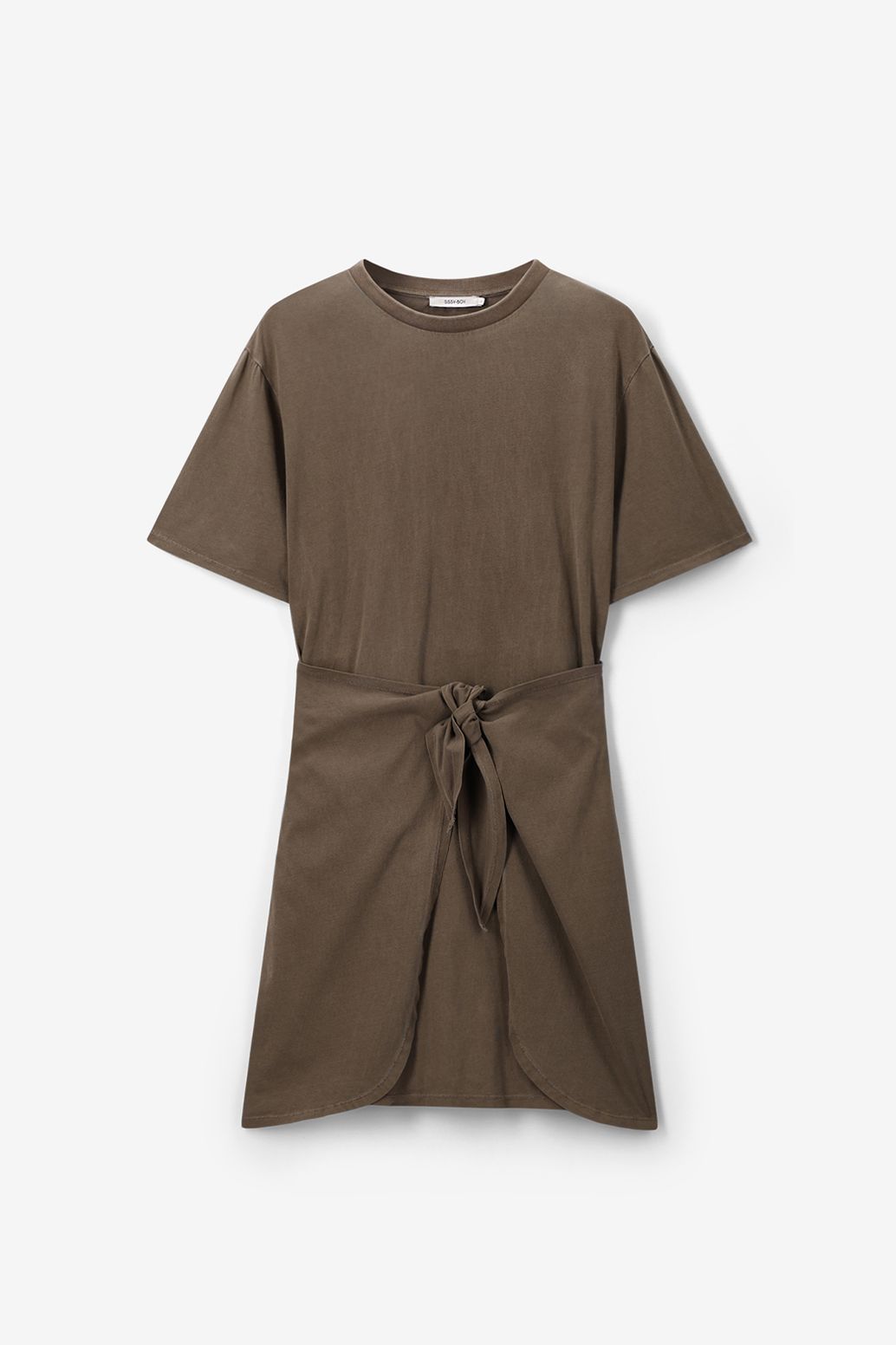 Jersey-Wickelkleid - dunkelgrün