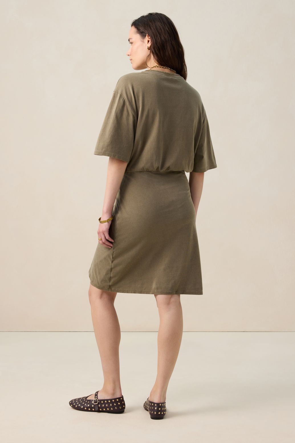 Robe portefeuille en jersey - vert foncé