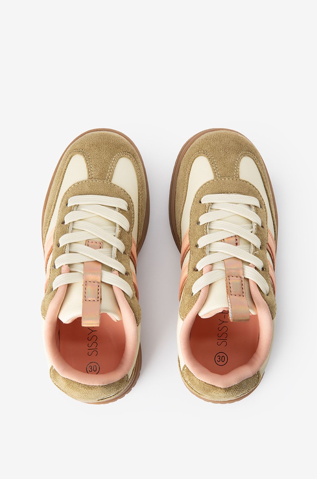 Roze sneakers met strepen