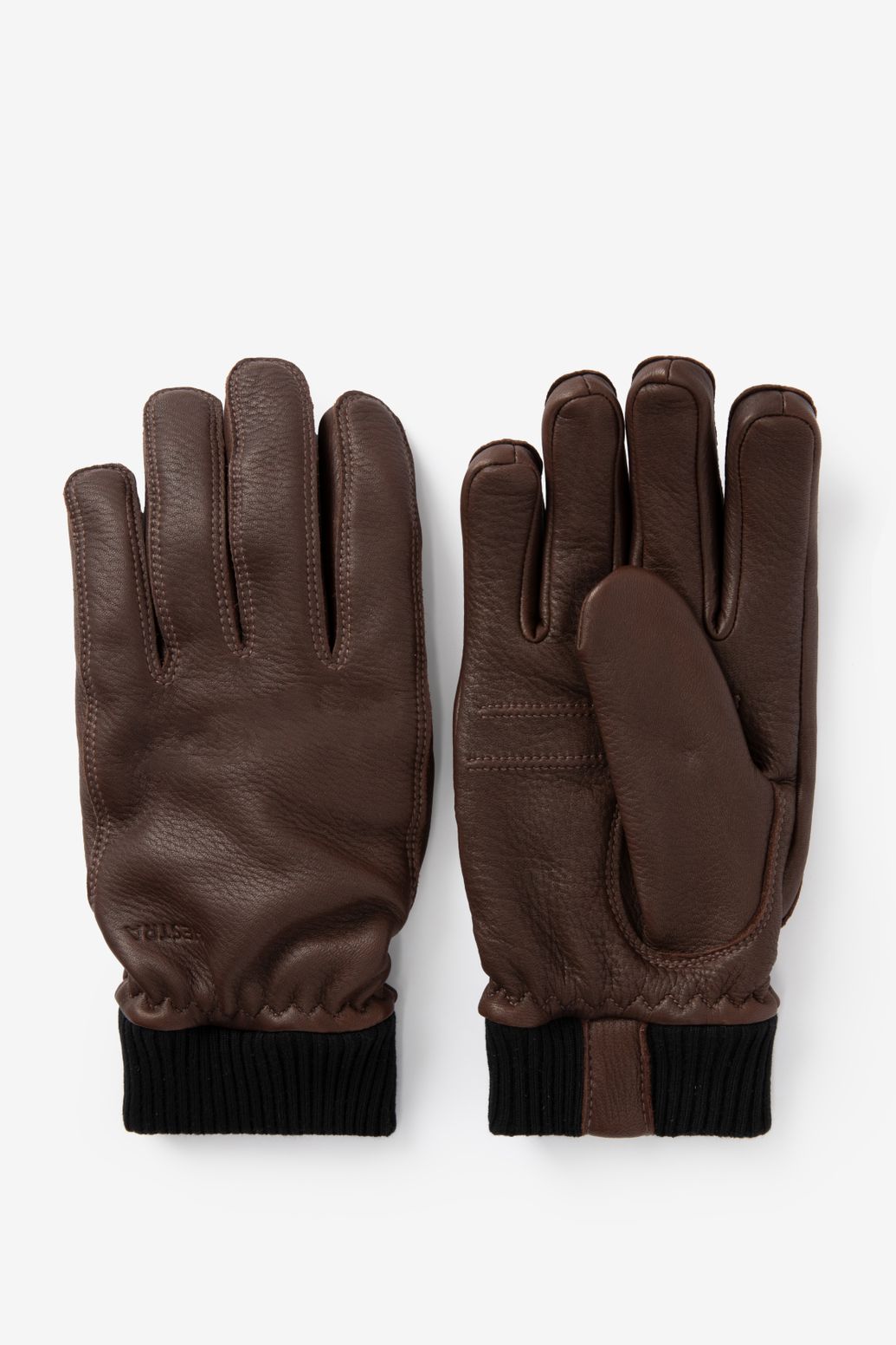 Hestra donkerbruine leren handschoenen