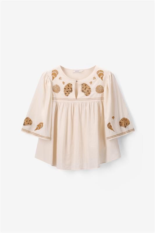 Blouse avec broderies - blanc