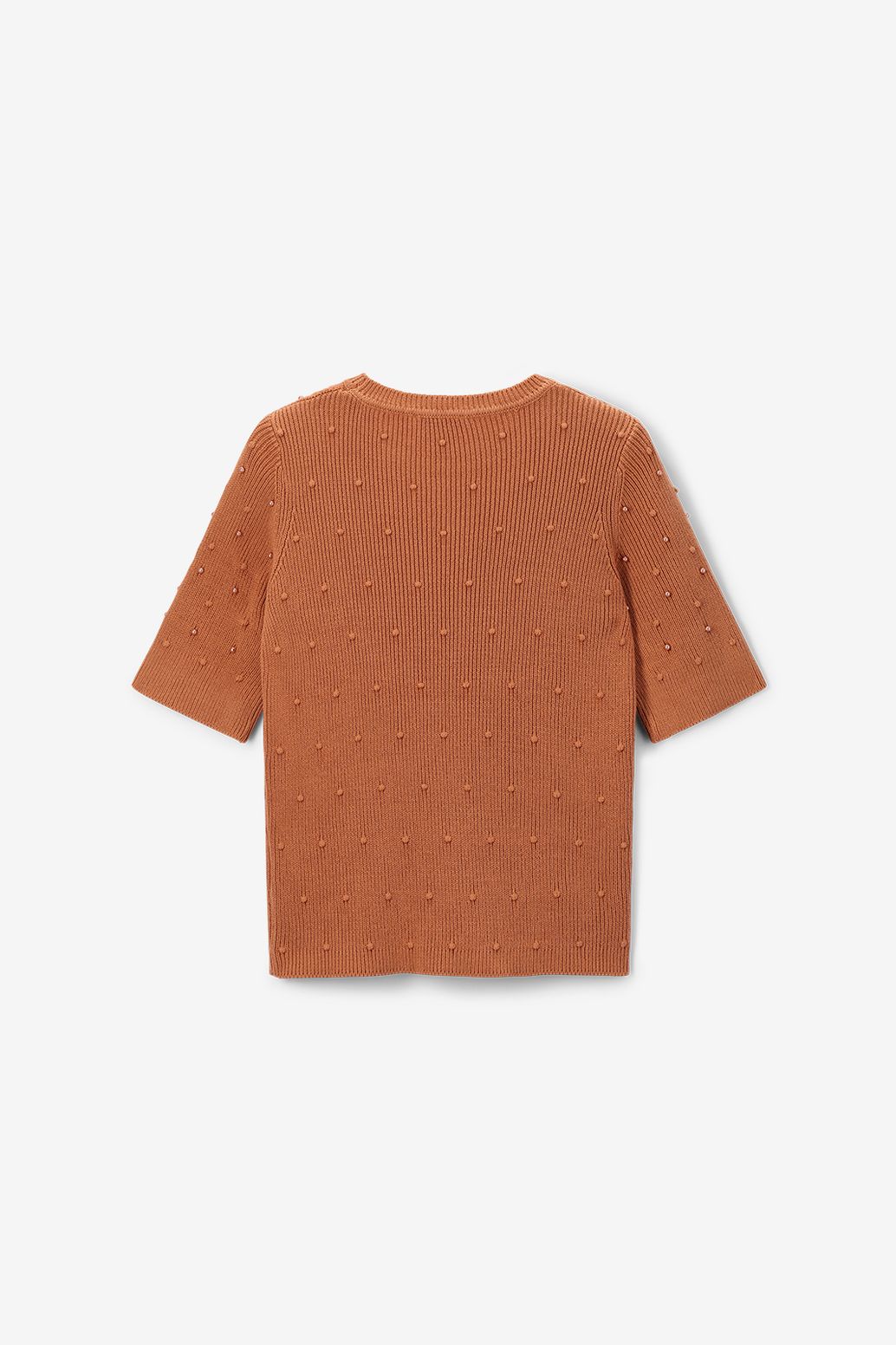 Pull avec perles - marron clair