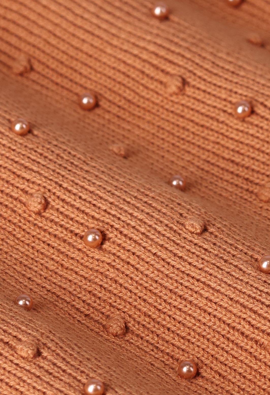 Pull avec perles - marron clair