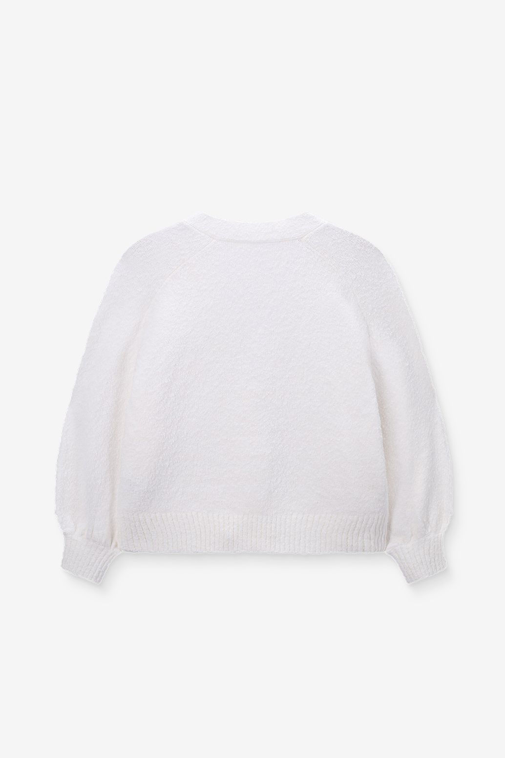 Bouclé-Strickjacke - weiß