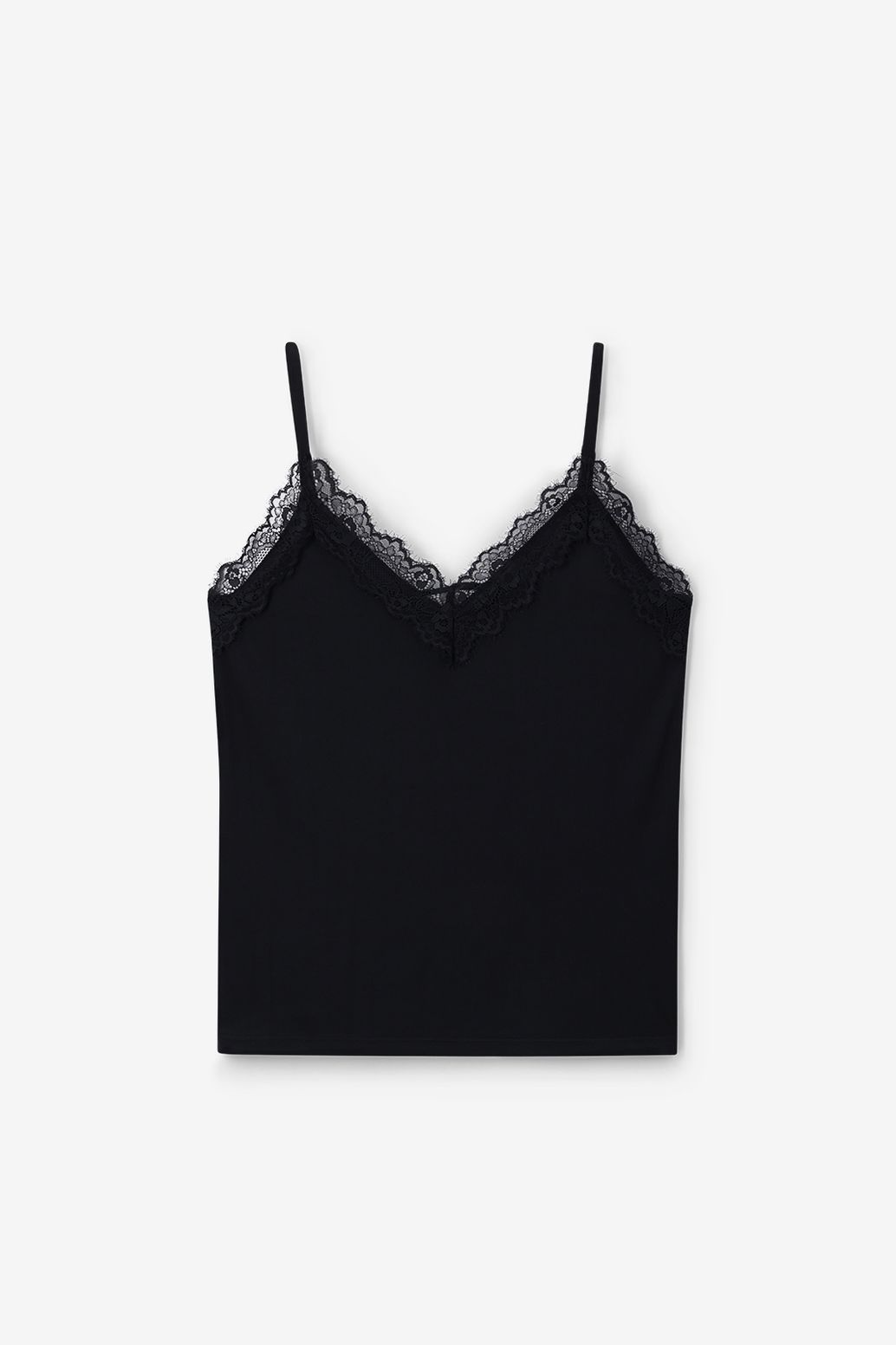 Zwart singlet met kant