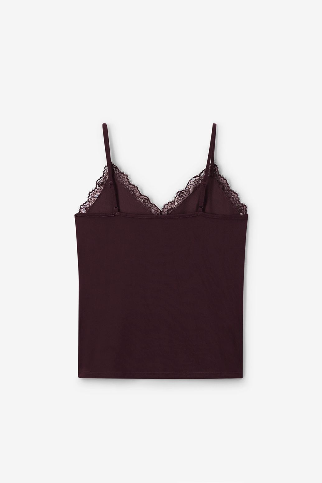 Donkerbruin singlet met kant