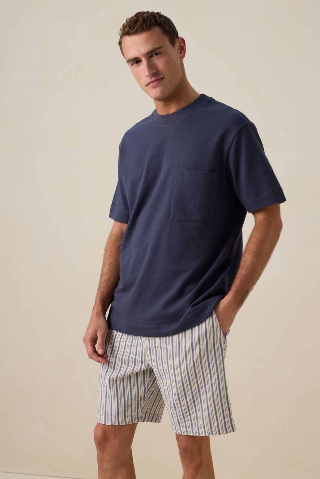 Kastiges T-Shirt - dunkelblau