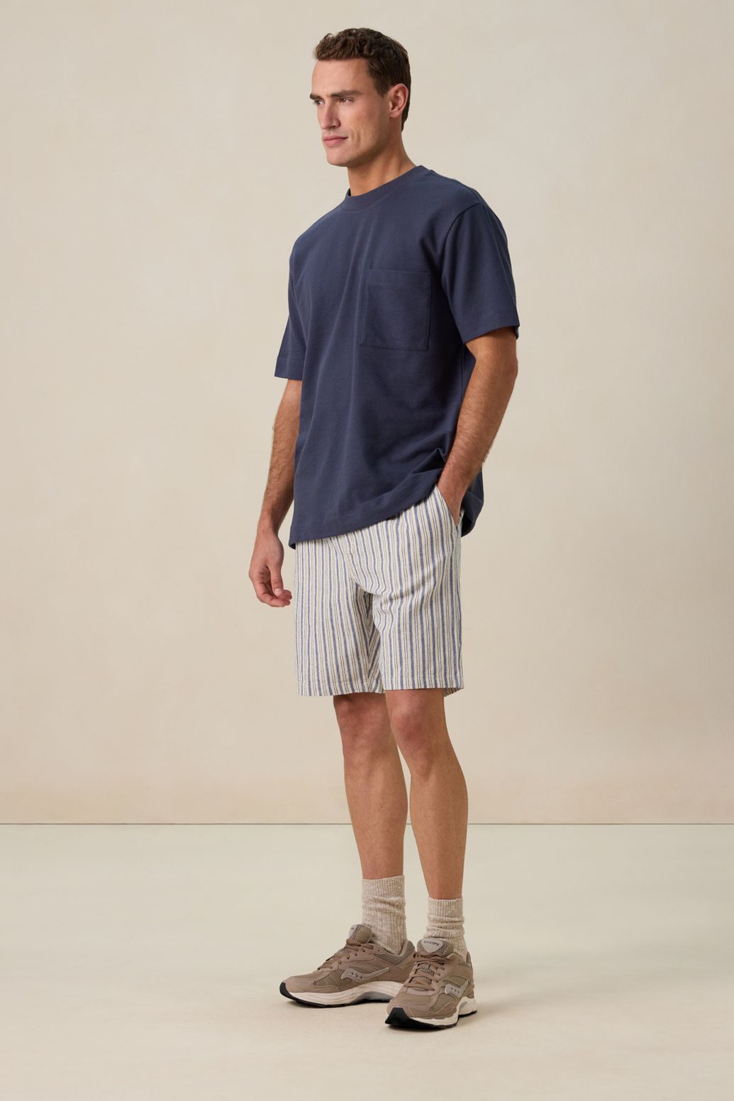 Kastiges T-Shirt - dunkelblau