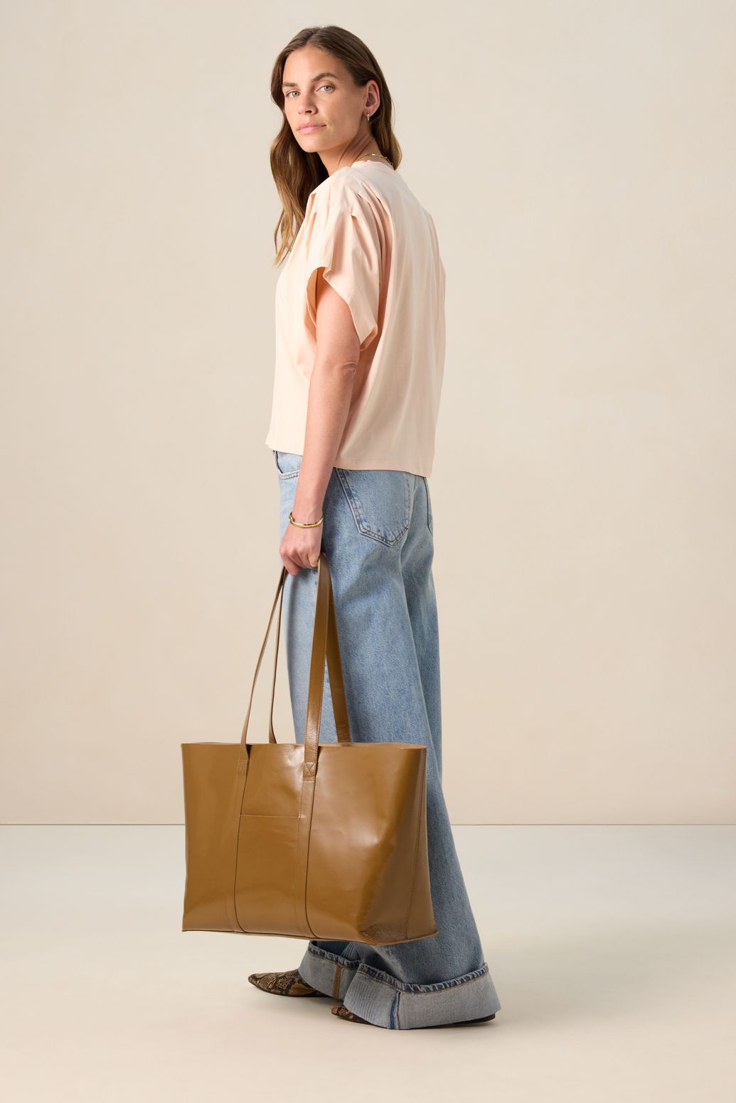 Lichtroze boxy T-shirt