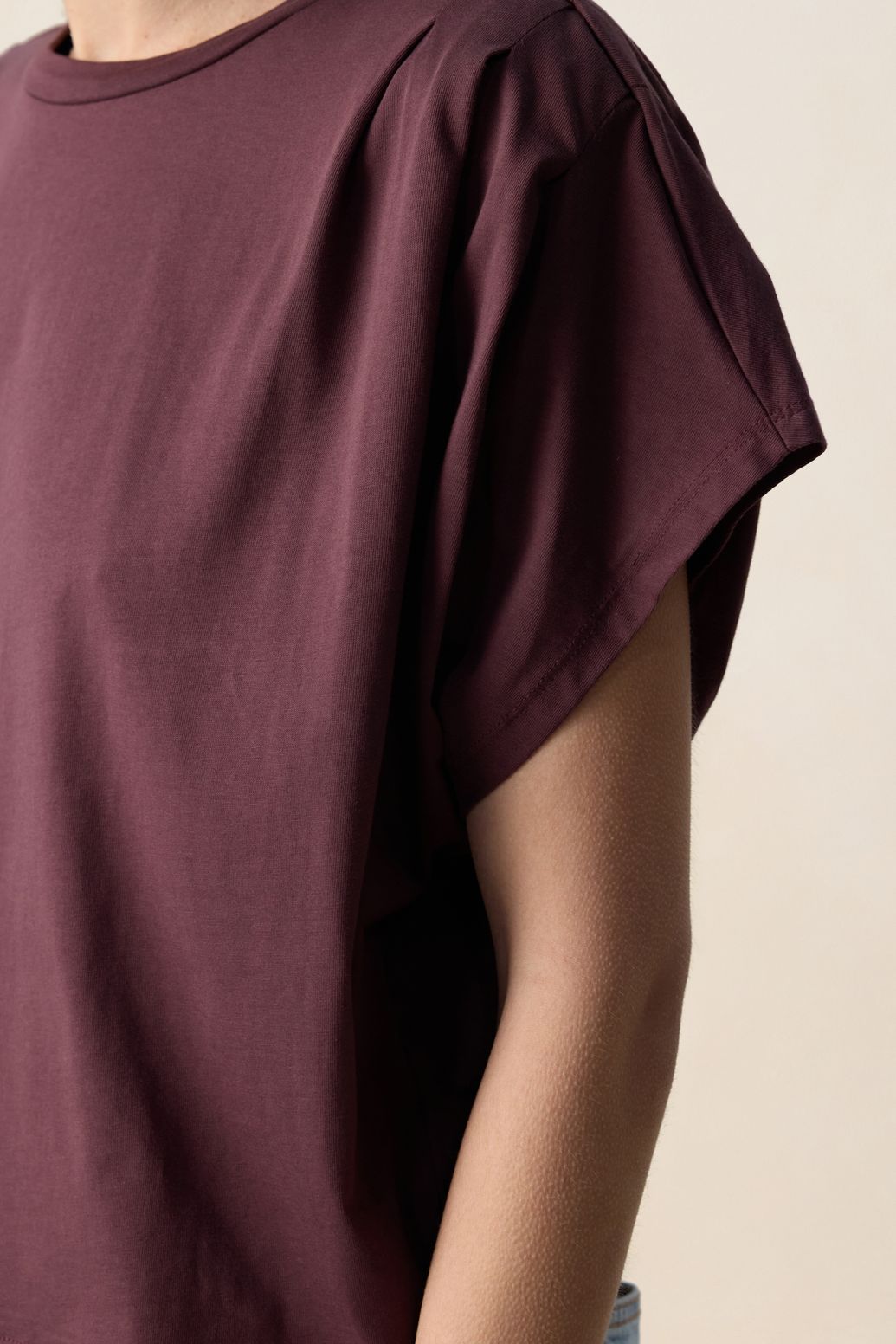 Donkerbruine boxy T-shirt