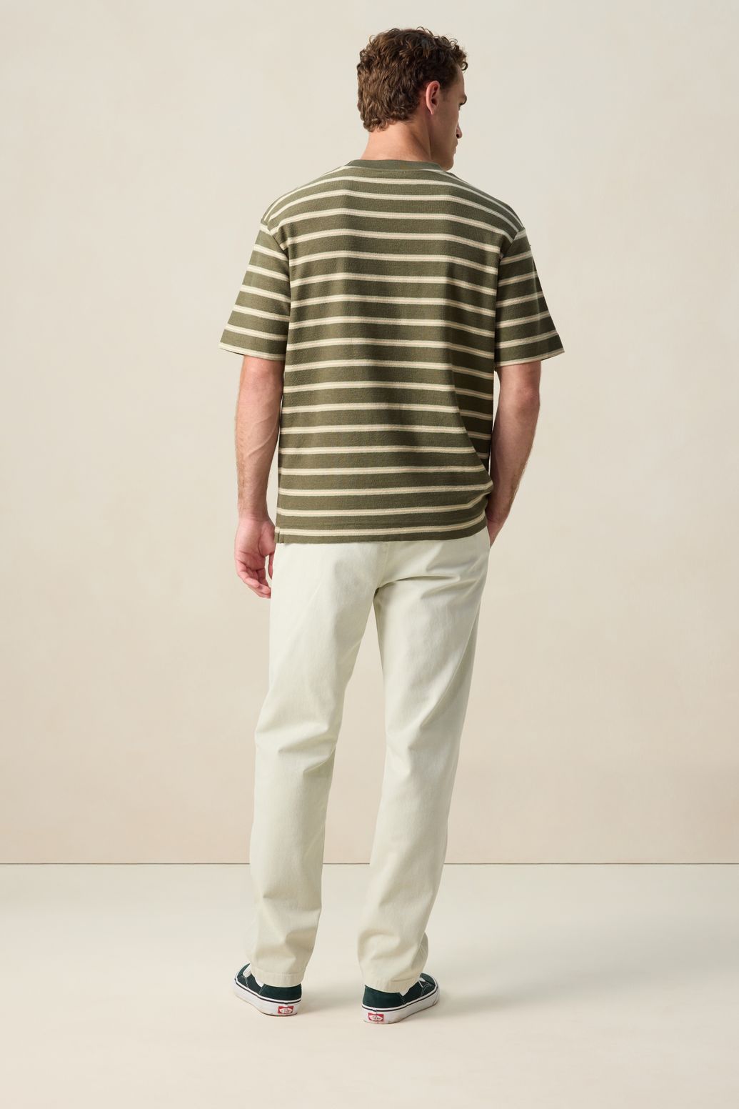 T-shirt rayé - vert foncé