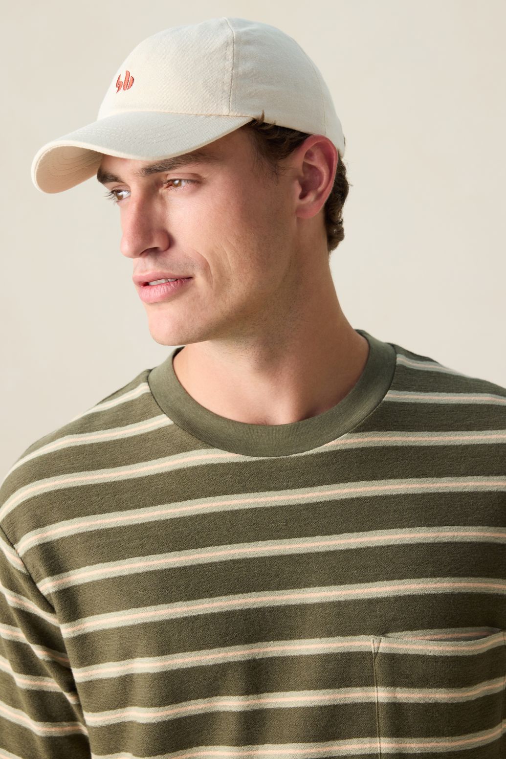 Gestreiftes T-Shirt - dunkelgrün