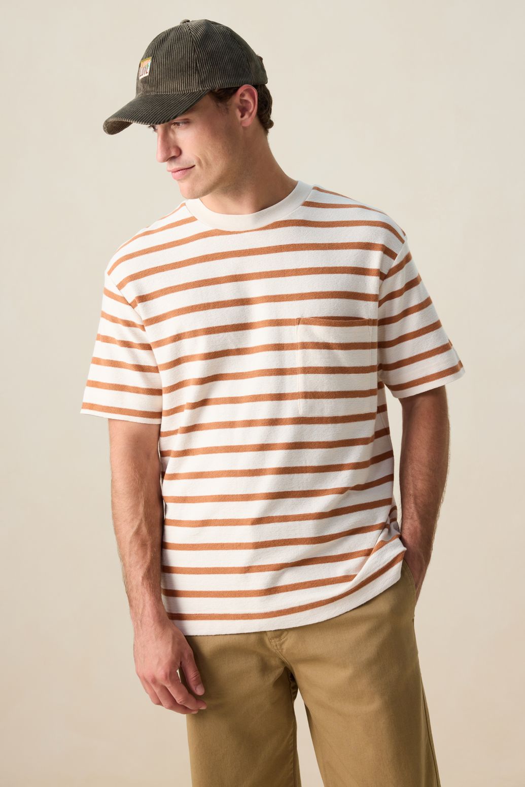 T-shirt rayé - blanc