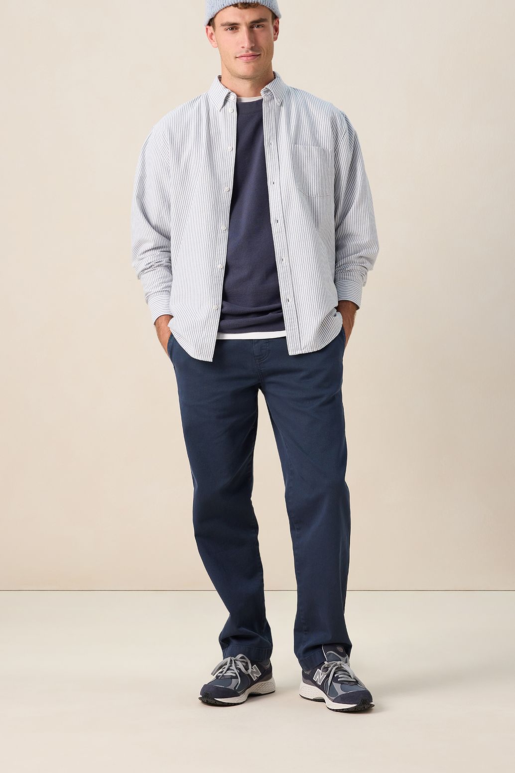 Gestreiftes Hemd - hellblau