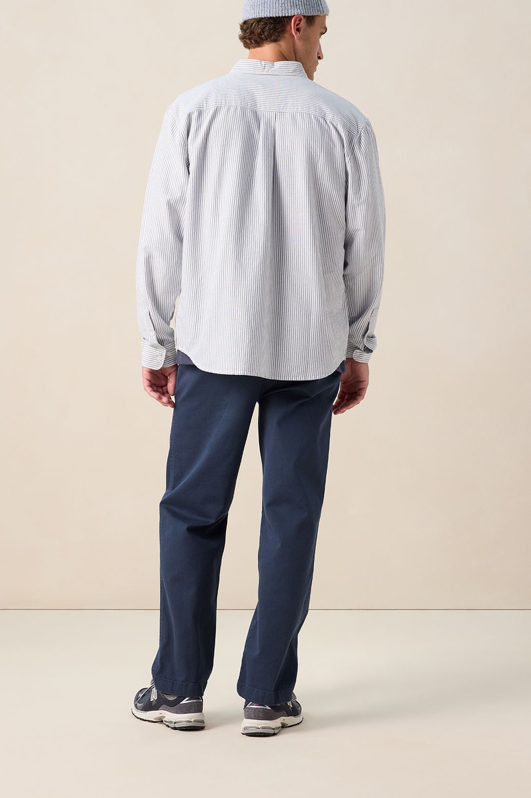 Lichtblauw gestreept overhemd