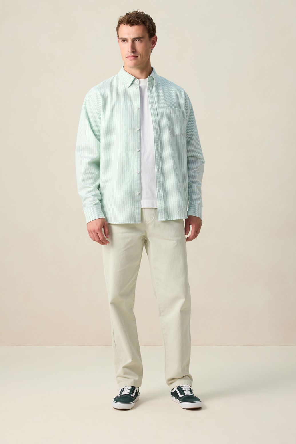 Chemise rayée - vert clair