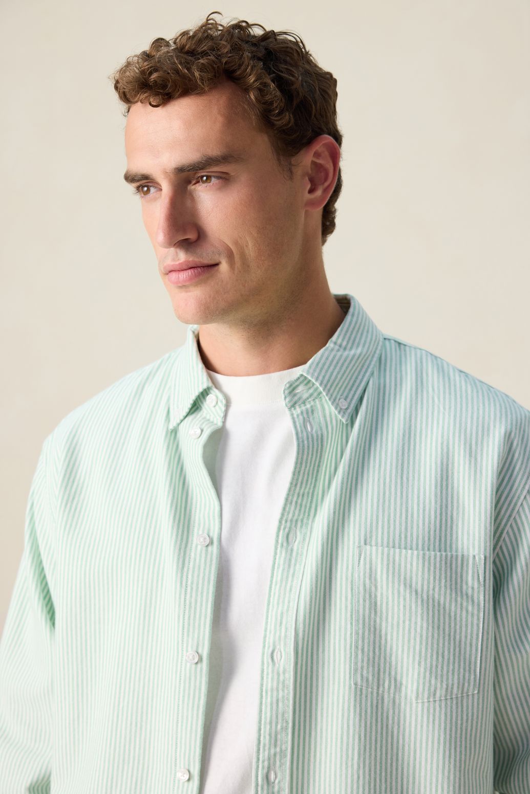 Chemise rayée - vert clair