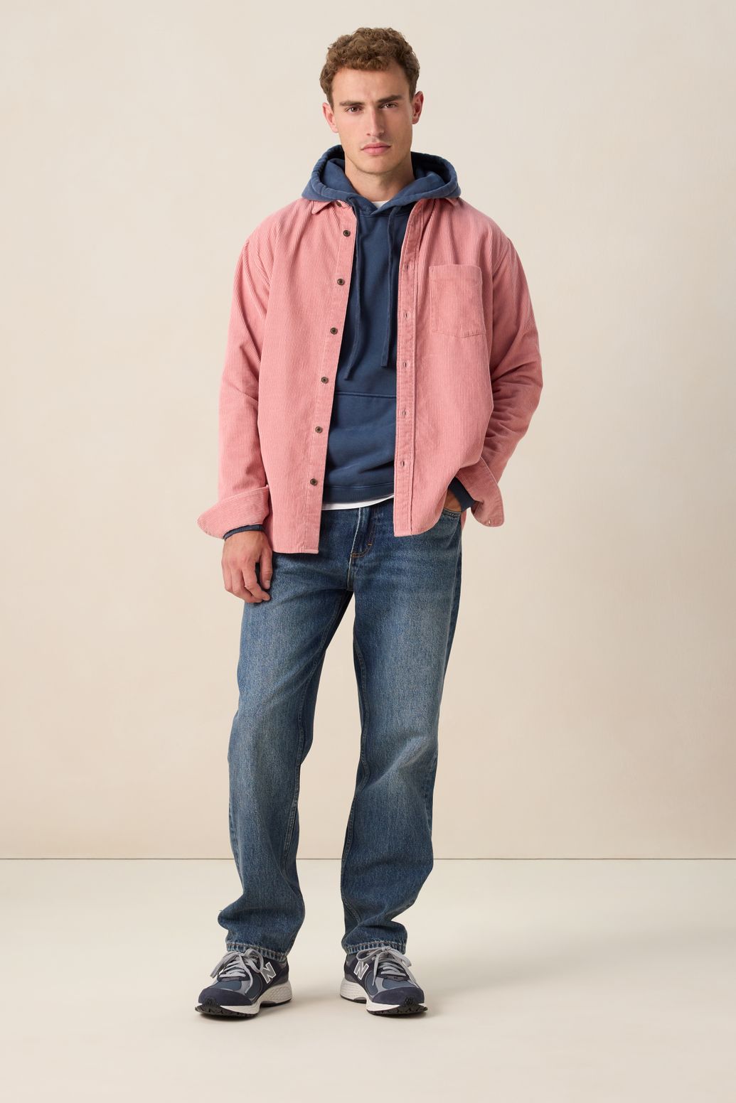 Roze corduroy overhemd