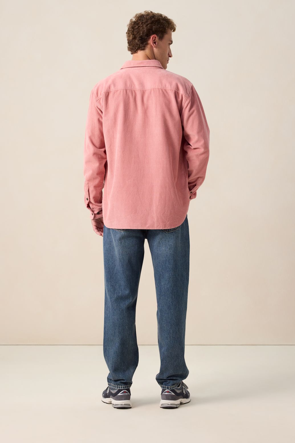 Roze corduroy overhemd