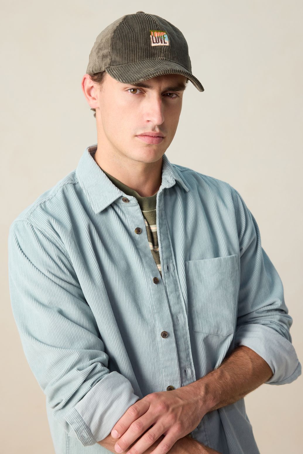 Chemise en velours côtelé - bleu