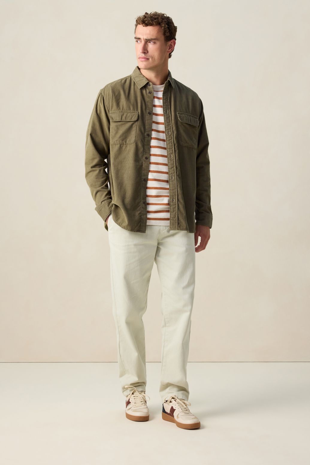 Cordhemd - dunkelgrün