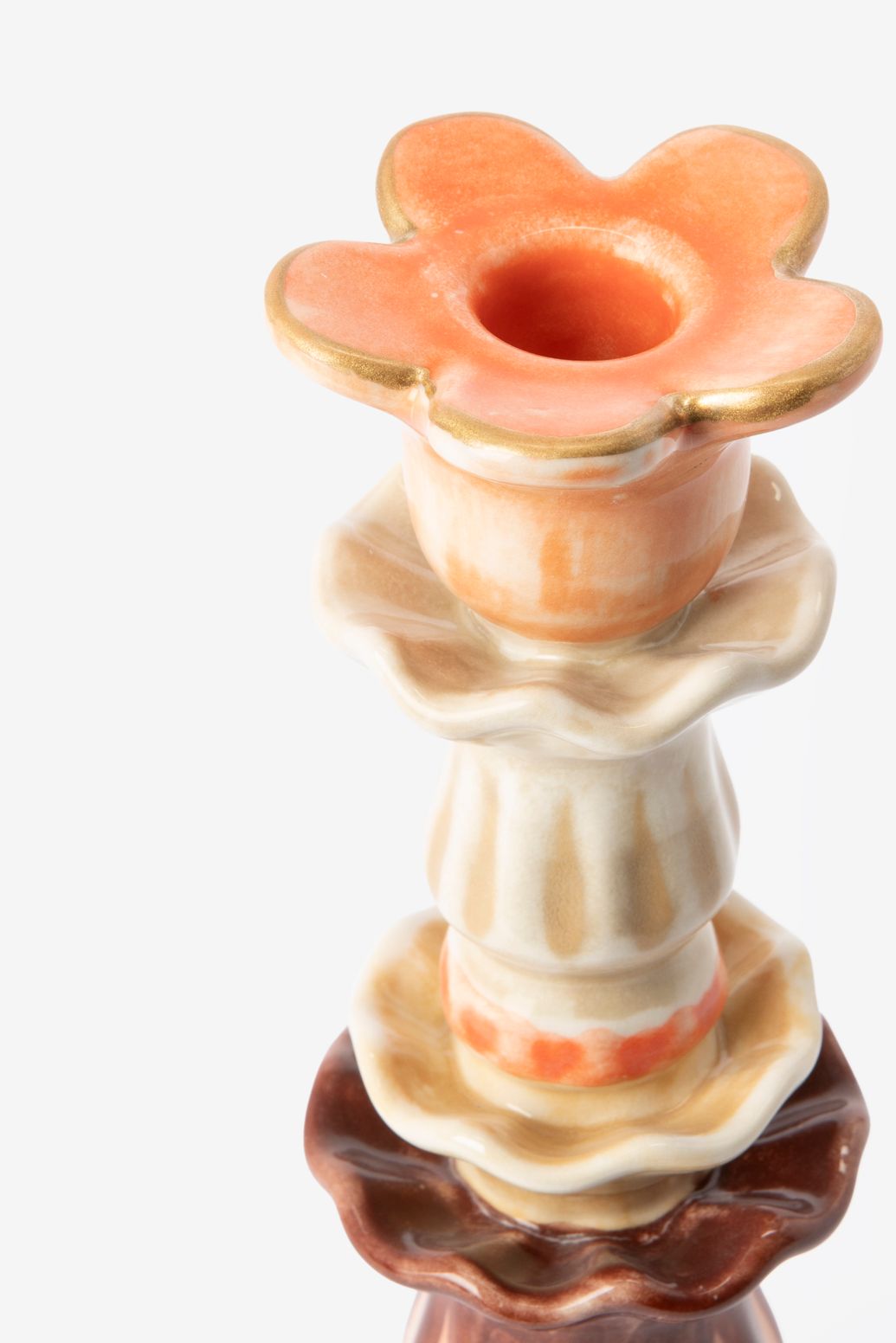 Kerzenhalter Ruffle - braun