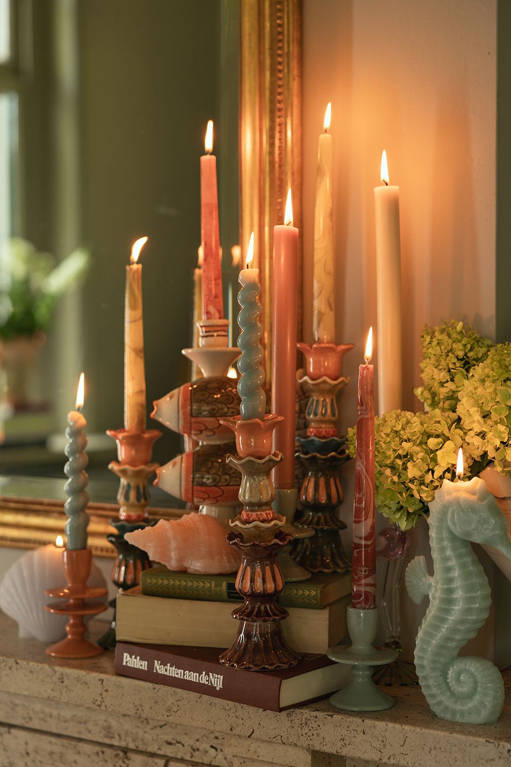 Bruine ruffle kandelaar