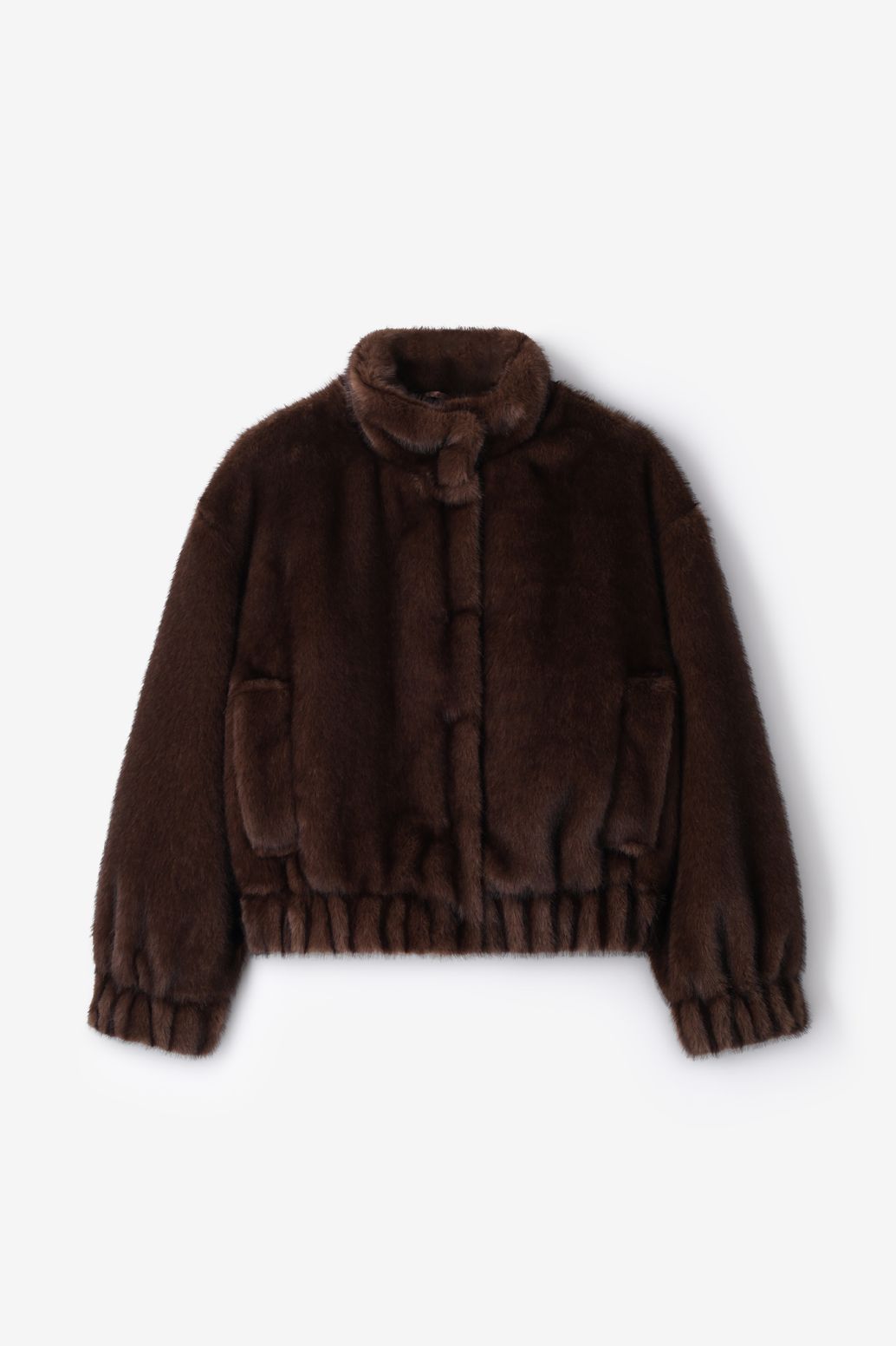 Donkerbruine faux fur jas