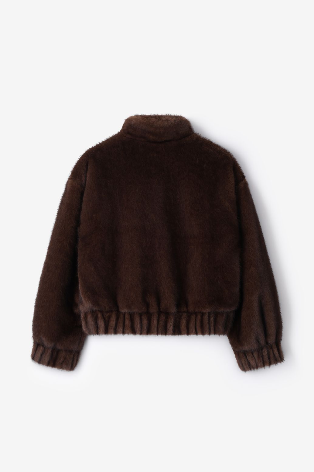 Donkerbruine faux fur jas