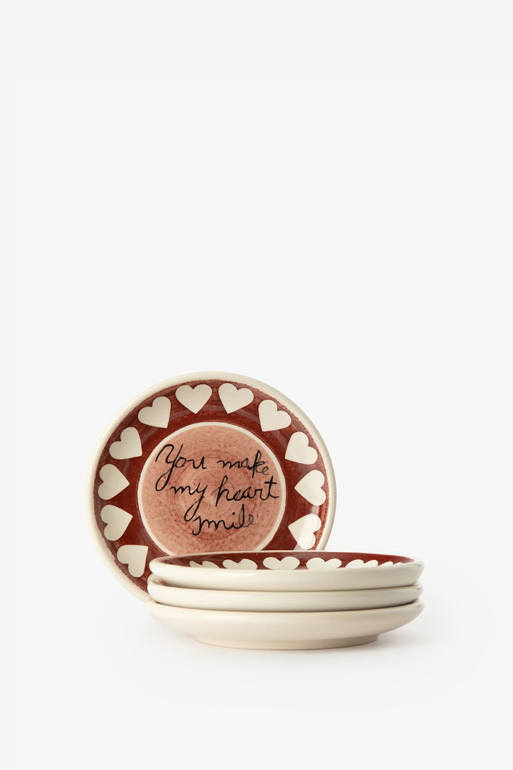 Roze gebaksbordjes met hartjes