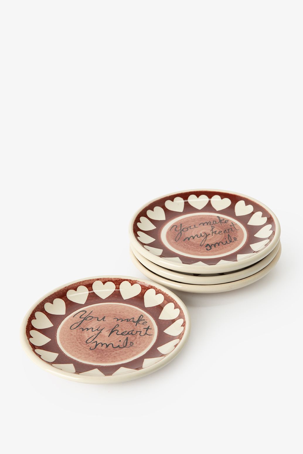 Roze gebaksbordjes met hartjes