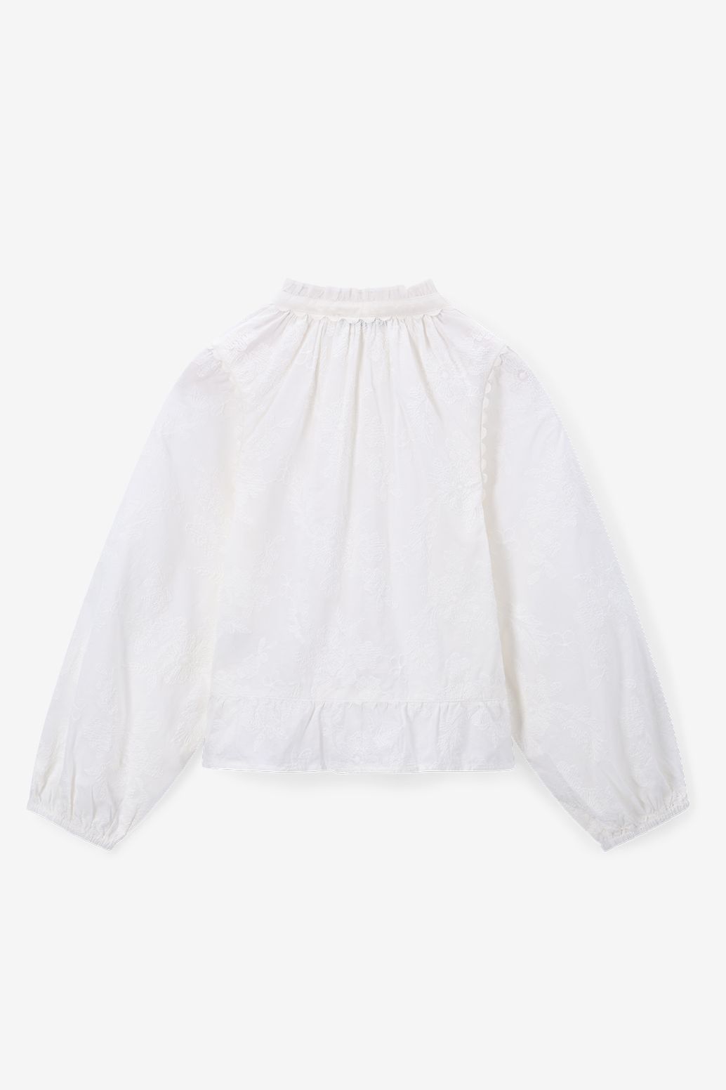 Bluse mit Stickerei - weiß