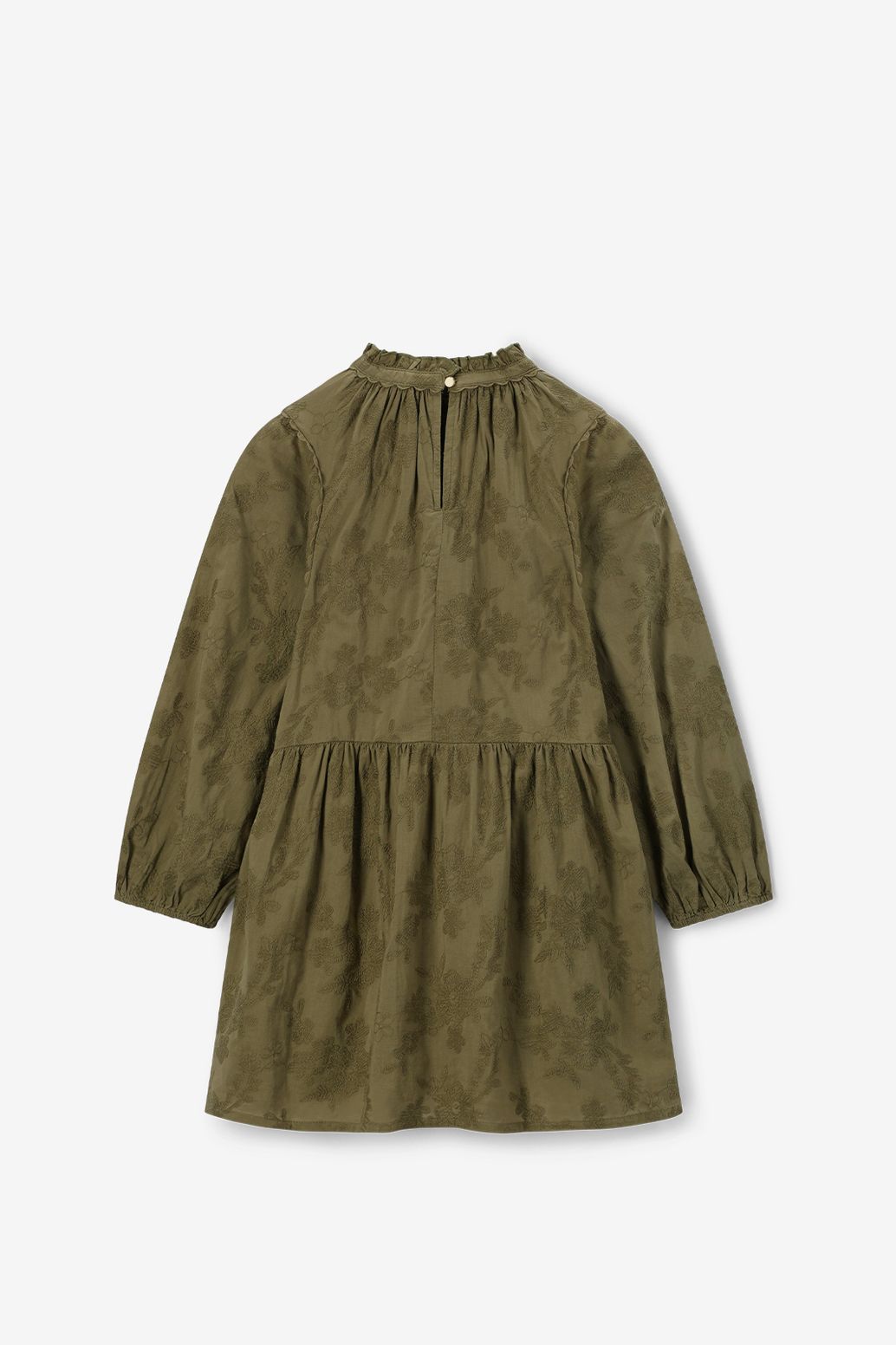 Donkergroene jurk met embroidery