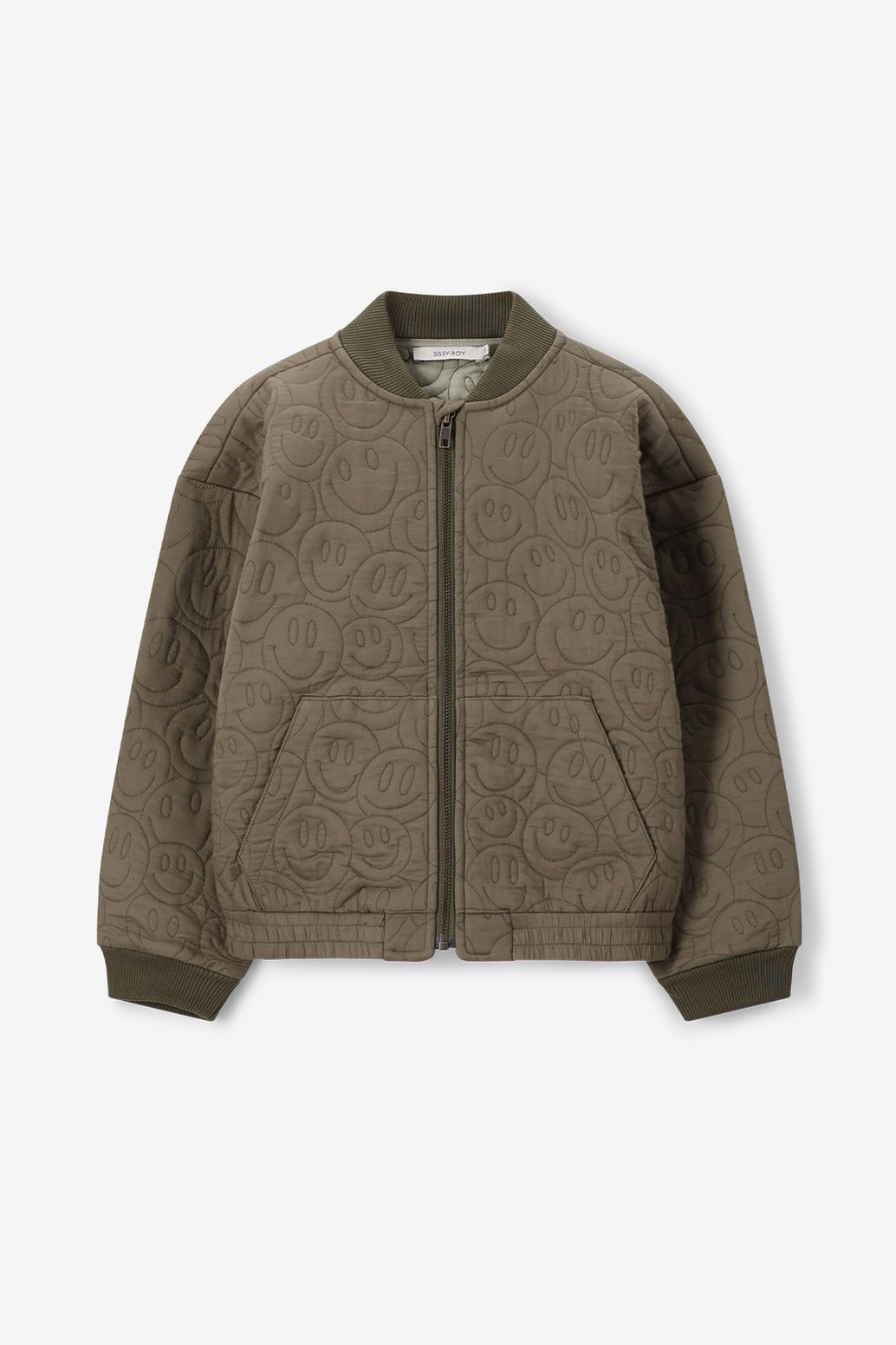 Veste bomber avec smileys - vert foncé