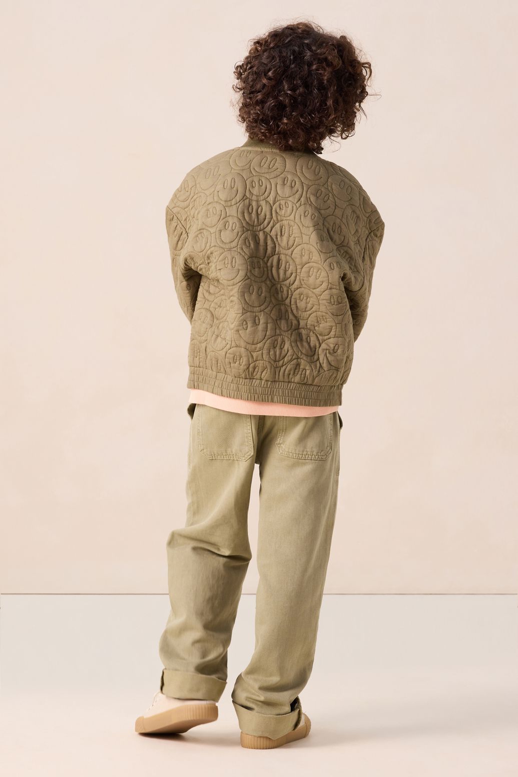 Veste bomber avec smileys - vert foncé