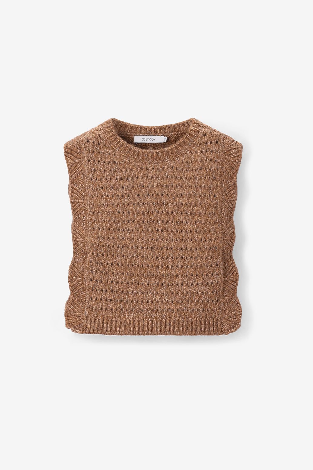 Spencer avec bords festonnés - marron