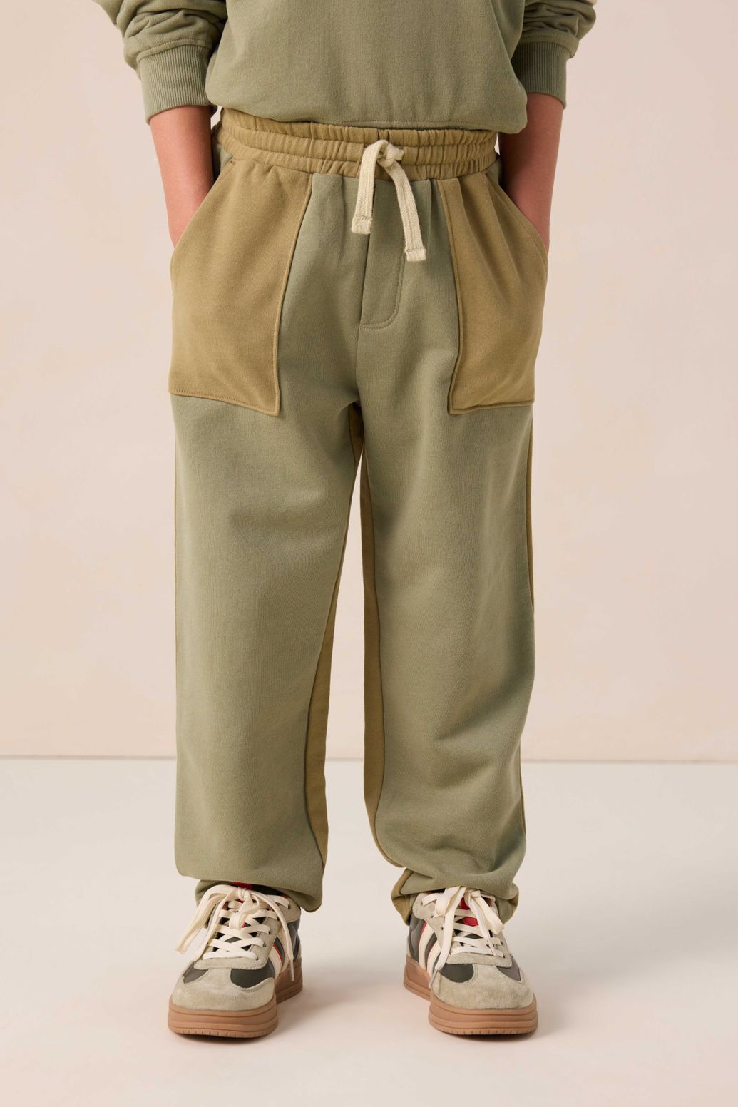 Groene colourblock sweatpants