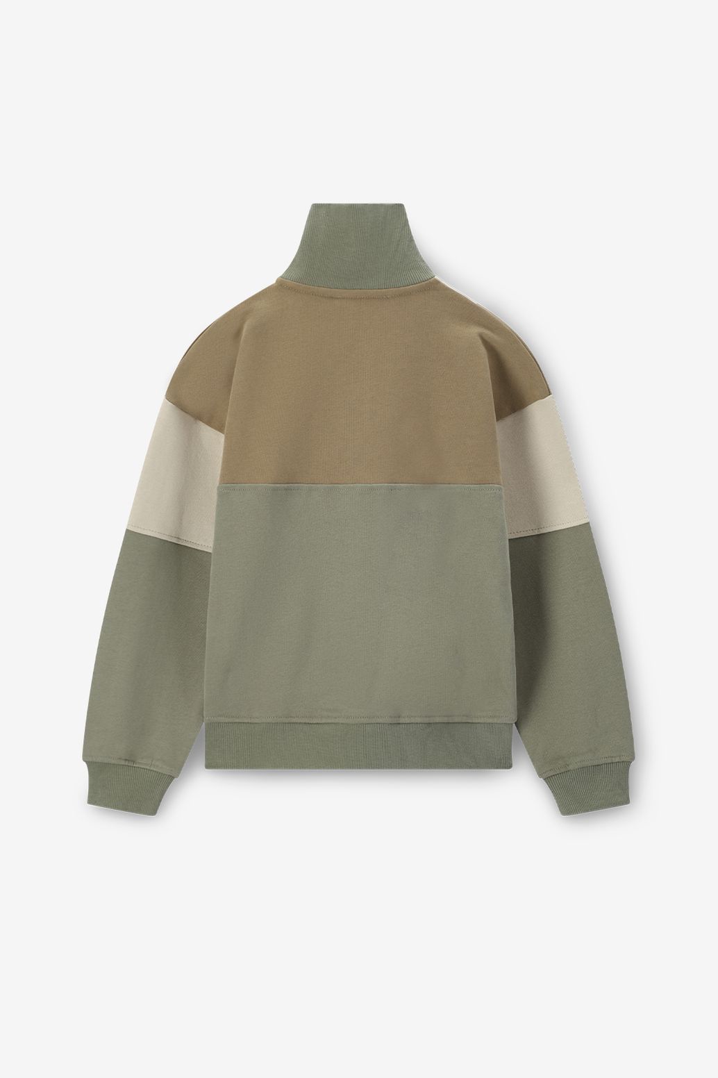 Sweater in Colorblocking-Optik - grün