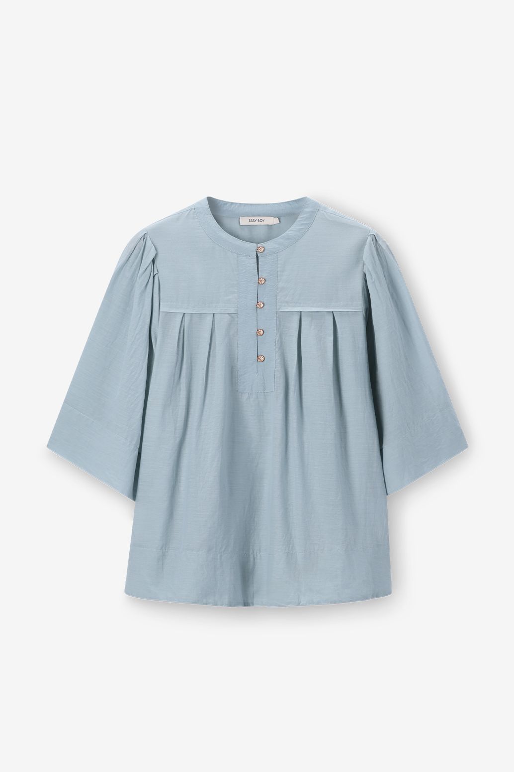 Bluse mit Puffärmeln - blau
