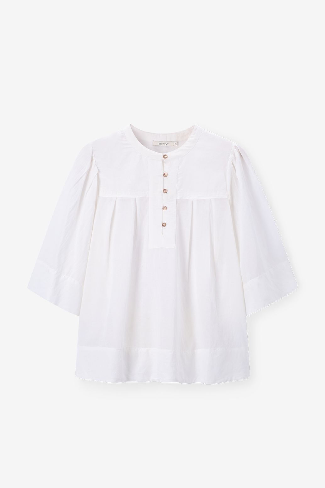 Blouse avec manches bouffantes - blanc