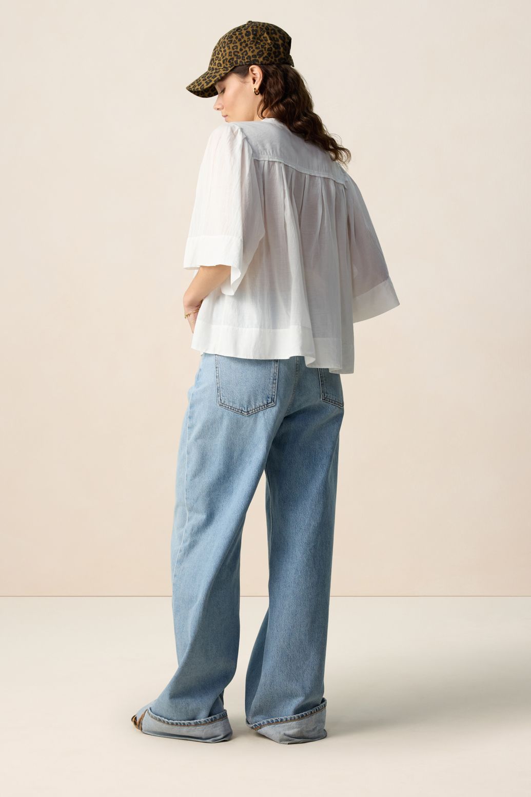 Bluse mit Puffärmeln - weiß