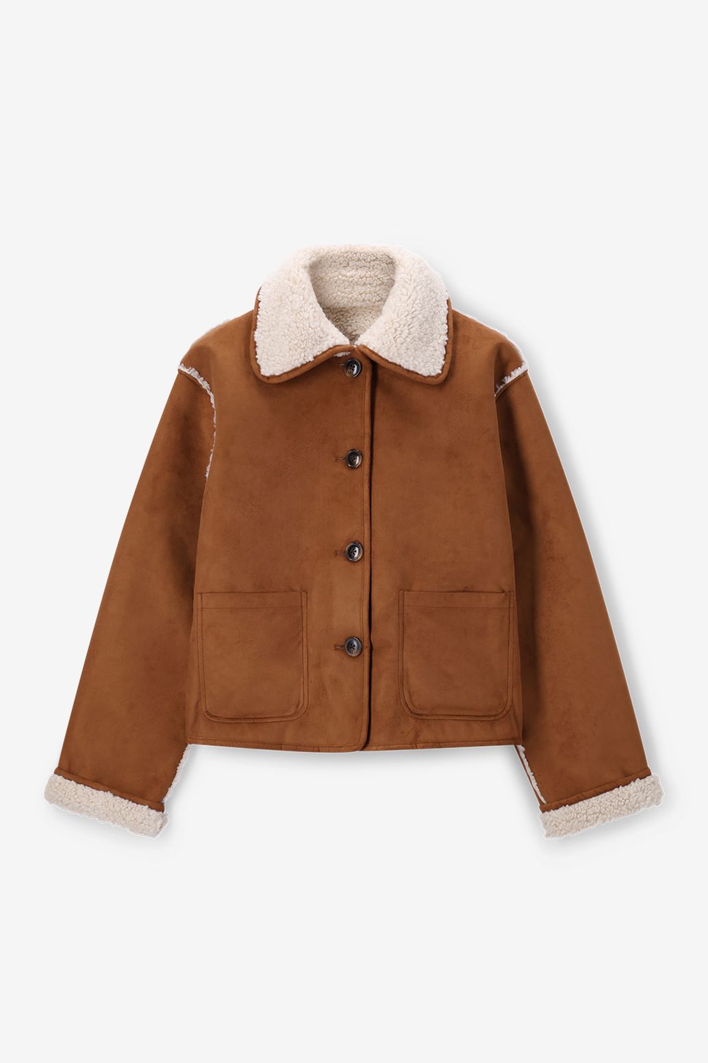 Veste réversible en fausse fourrure - blanc