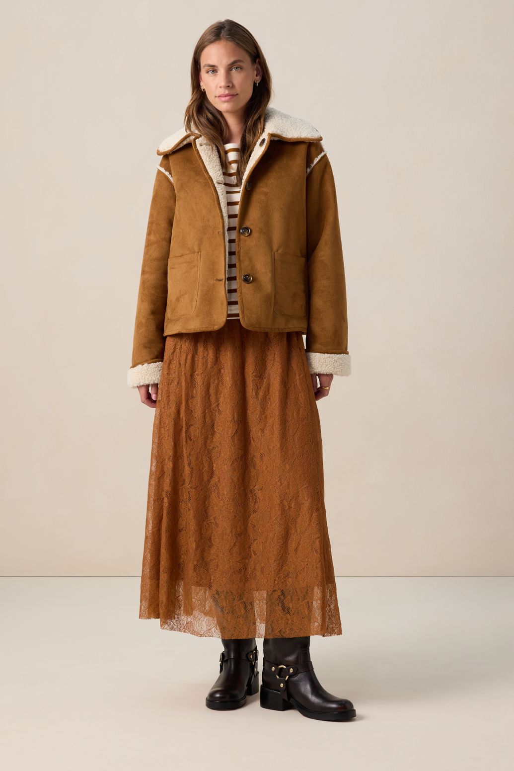 Veste réversible en fausse fourrure - blanc