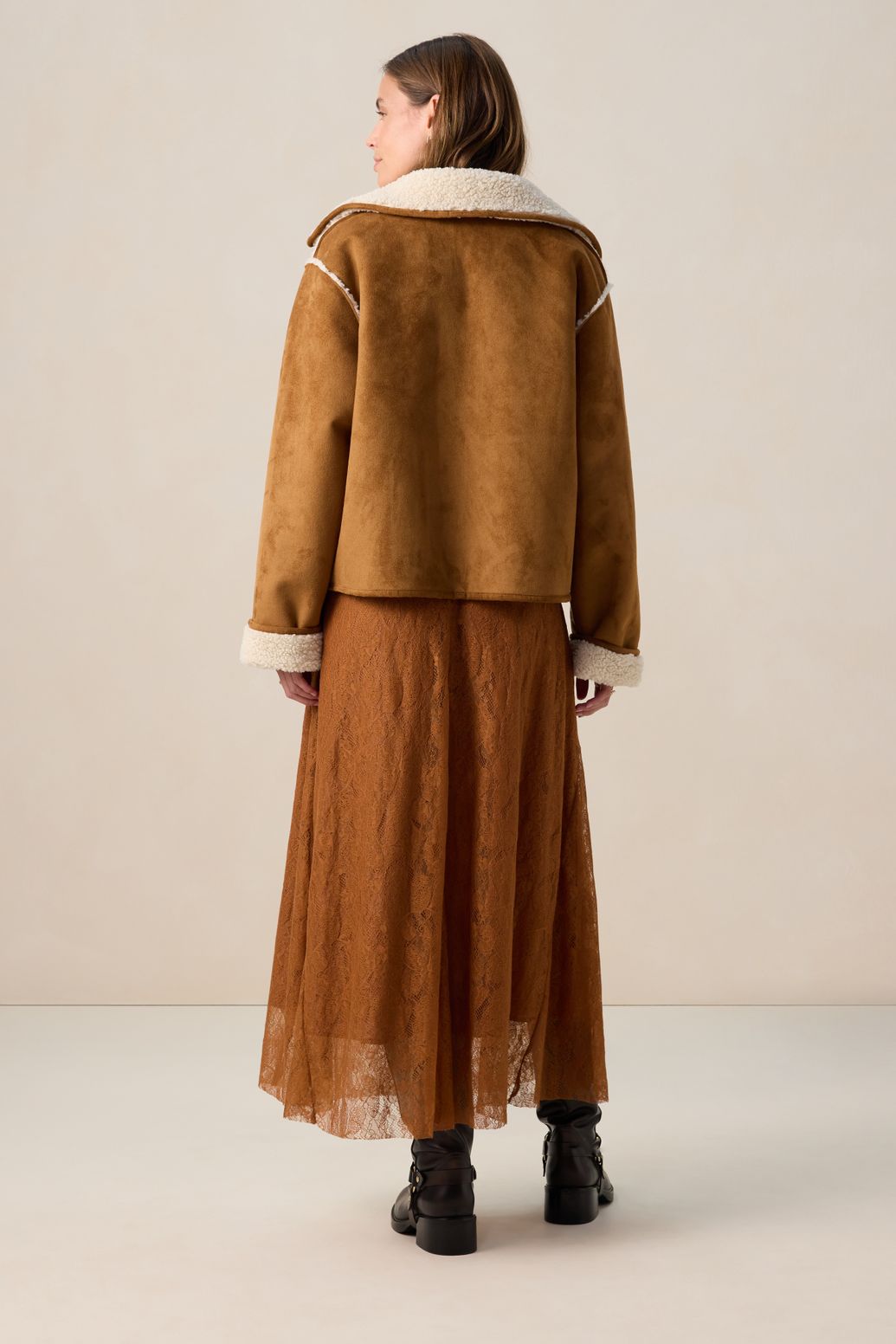 Veste réversible en fausse fourrure - blanc