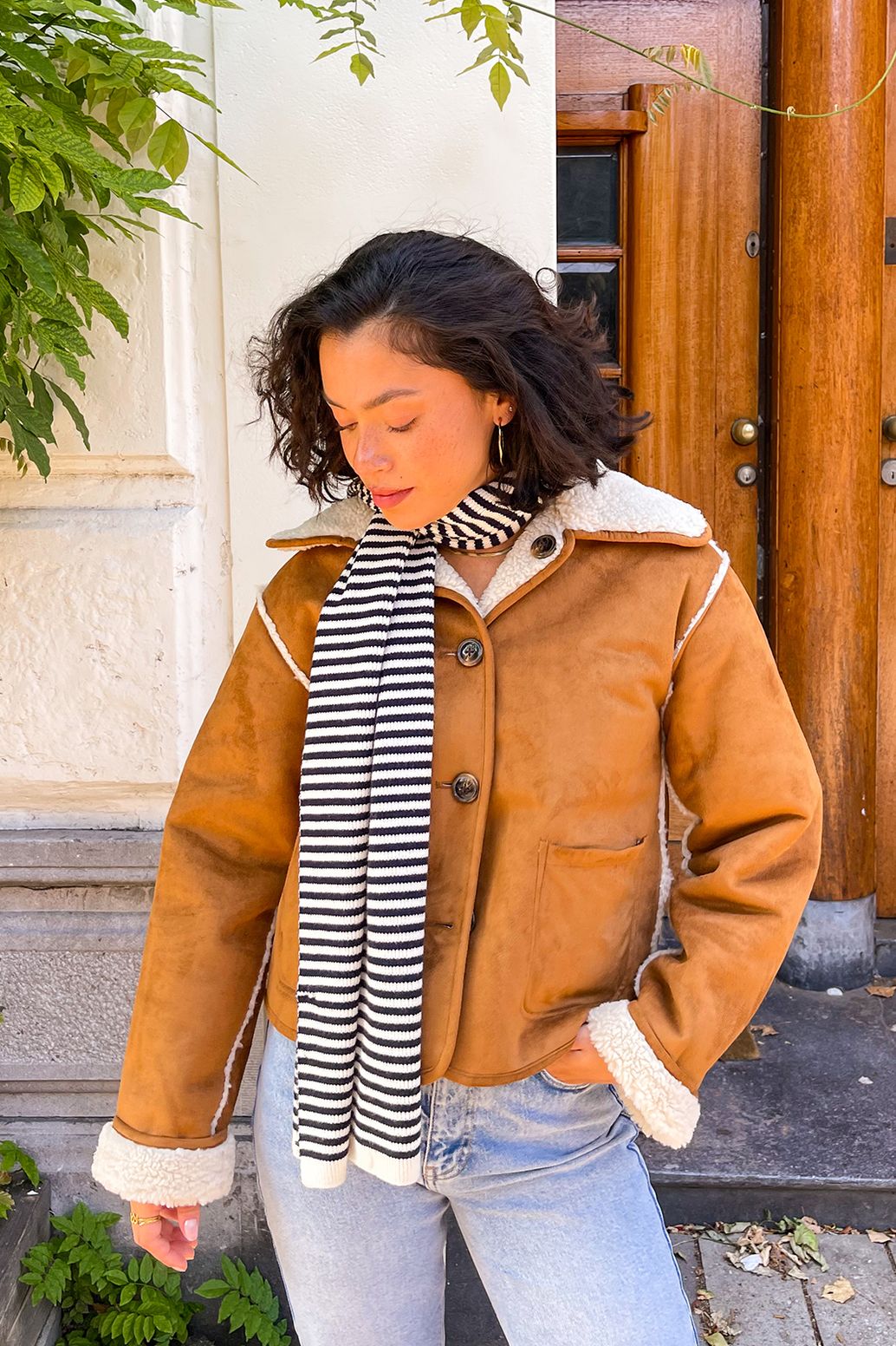 Veste réversible en fausse fourrure - blanc