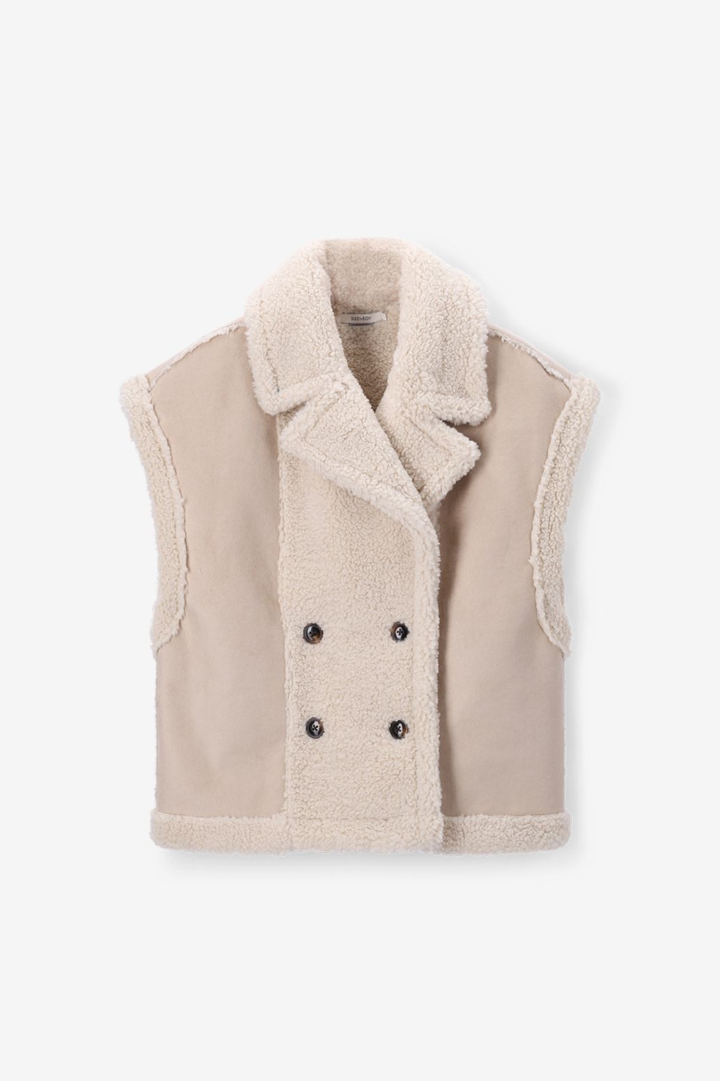 Witte faux lammy reversible bodywarmer